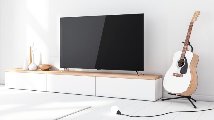 TV-Sideboard weiß mit Holz