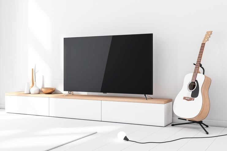 TV-Sideboard weiß mit Holz